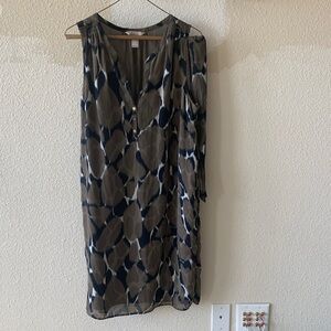 Banana Republic Asymmetrical Blue and Brown Dress